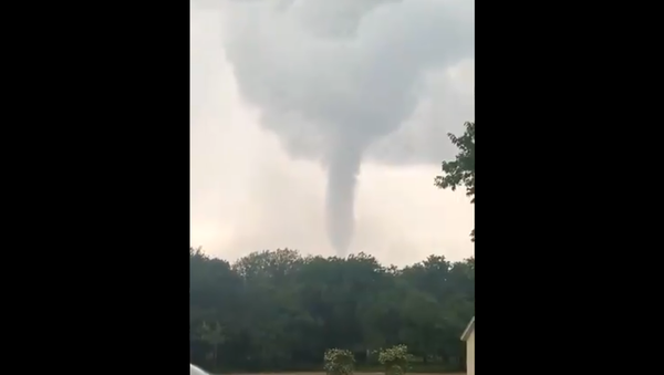 Screenshot from a video allegedly showing a tornado forming in the vicinity of Blum, Texas - Sputnik International