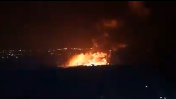Screenshot from a video allegedly showing the aftermath of what was described by SANA as Israeli aggression against the Latakia region - Sputnik International