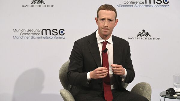 The founder and CEO of Facebook Mark Zuckerberg speaks during the 56th Munich Security Conference (MSC) in Munich, southern Germany, on February 15, 2020. - The 2020 edition of the Munich Security Conference (MSC) takes place from February 14 to 16, 2020.  - Sputnik International