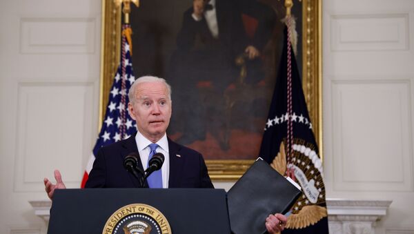 U.S. President Joe Biden delivers remarks on the state of his American Rescue Plan from the State Dining Room at the White House in Washington, D.C., U.S., May 5, 2021 - Sputnik International