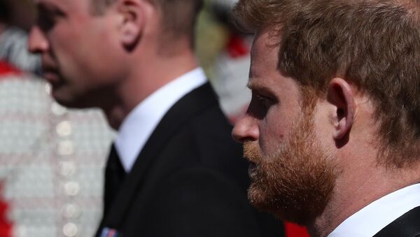 Britain's Prince Harry, Duke of Sussex, looks on during the funeral of Britain's Prince Philip, husband of Queen Elizabeth, who died at the age of 99, in Windsor, Britain, April 17, 2021 - Sputnik International