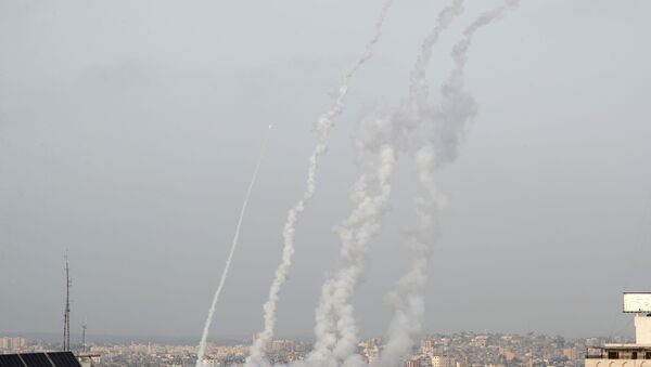 Rockets are launched into Israel amid Jerusalem's tension, in Gaza May 10, 2021 - Sputnik International