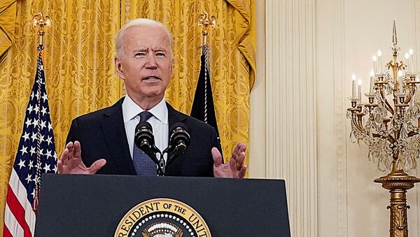 U.S. President Joe Biden delivers remarks on the U.S. economy in the East Room at the White House in Washington, U.S., May 10, 2021.  - Sputnik International
