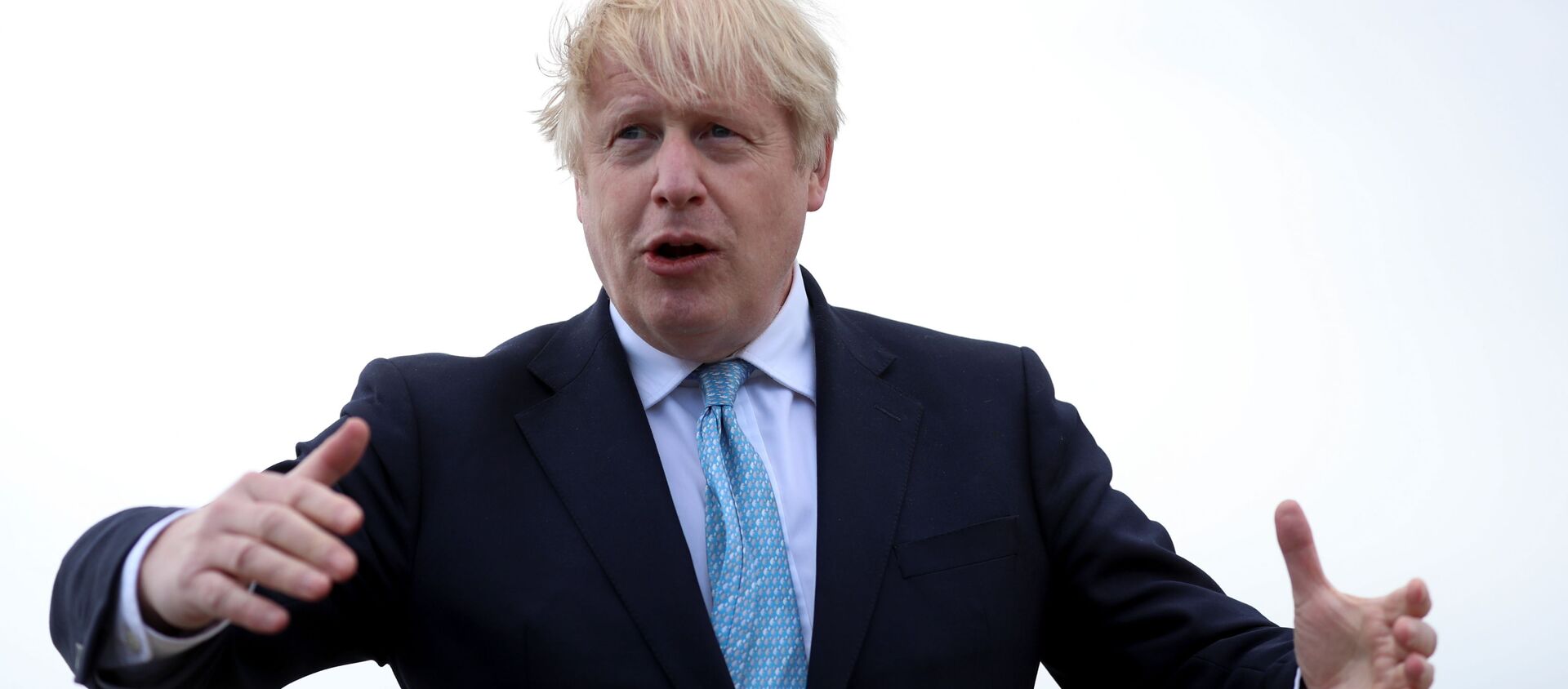 Britain's Prime Minister Boris Johnson speaks at Jacksons Wharf Marina in Hartlepool following local elections, Britain, 7 May 2021 - Sputnik International, 1920, 30.05.2021