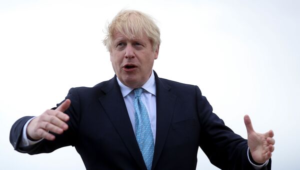 Britain's Prime Minister Boris Johnson speaks at Jacksons Wharf Marina in Hartlepool following local elections, Britain, 7 May 2021 - Sputnik International
