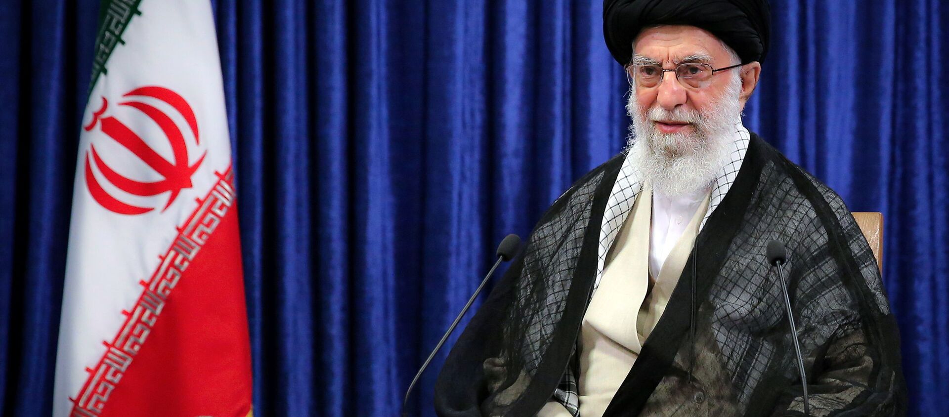 Iran's Supreme Leader Ayatollah Ali Khamenei delivers a live televised speech marking the annual Quds Day, or Jerusalem Day, on the last Friday of the Muslim holy month of Ramadan, in Tehran, Iran May 7, 2021 - Sputnik International, 1920, 11.05.2021