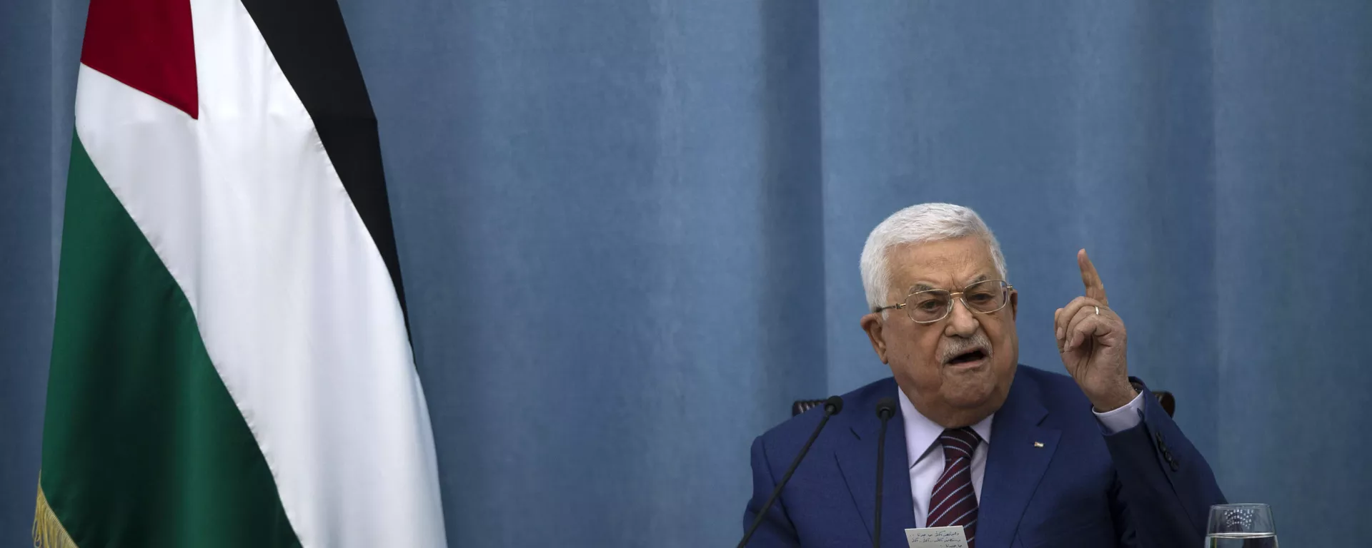 Palestinian President Mahmoud Abbas speaks a meeting of the PLO executive committee and a Fatah Central Committee at the Palestinian Authority headquarters, in the West Bank city of Ramallah, Wednesday, May 12, 2021. - Sputnik International, 1920, 29.08.2024