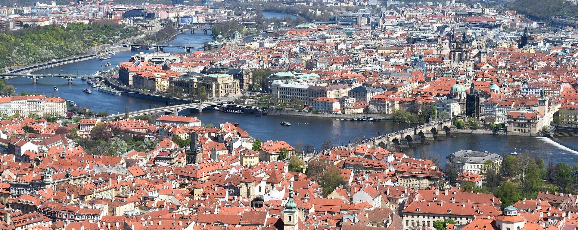 View of Prague from Petrin Hill observation tower in Prague, Czech Republic - Sputnik International, 1920, 03.10.2022