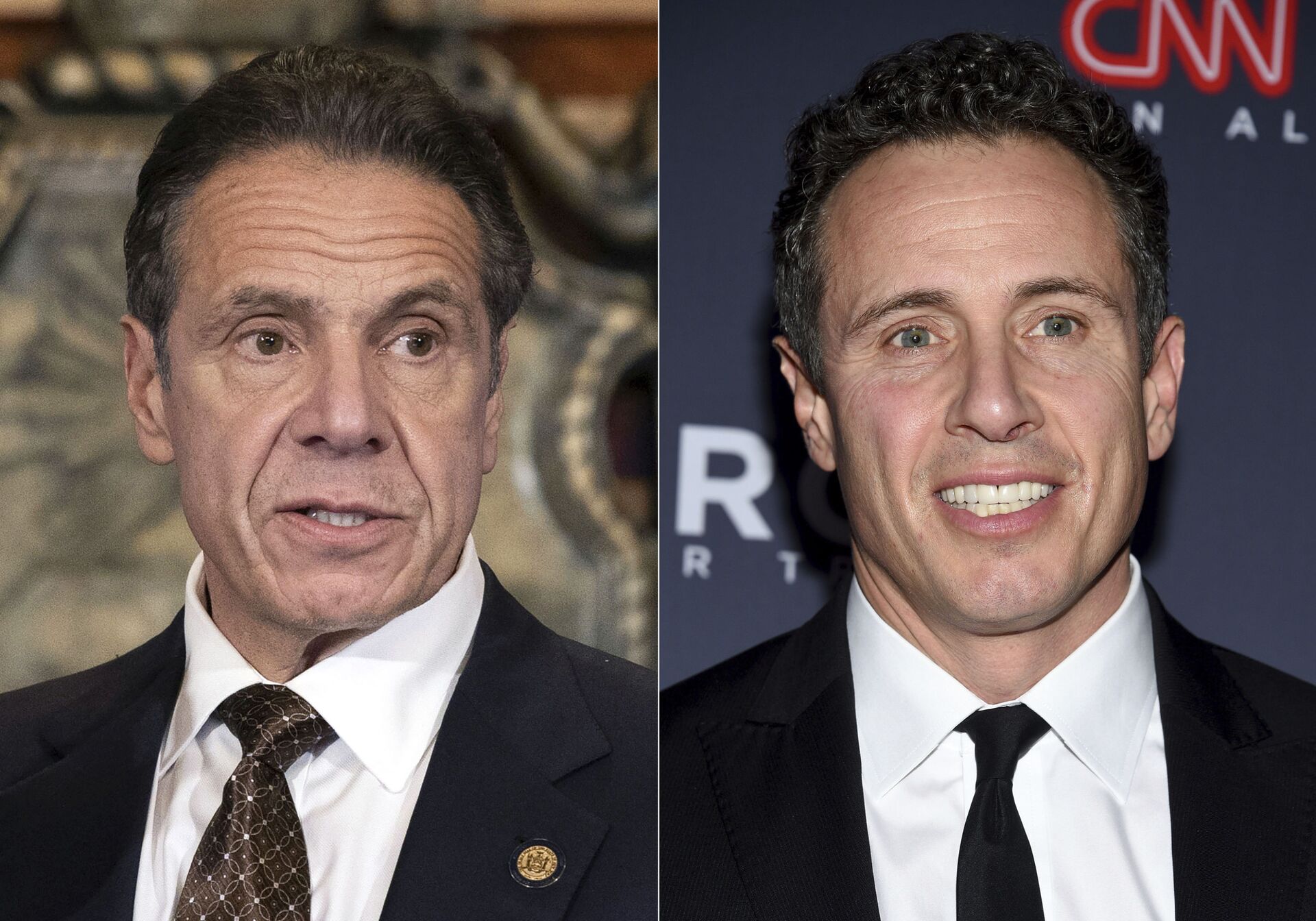 New York Gov. Andrew M. Cuomo appears during a news conference about the COVID-19at the State Capitol in Albany, N.Y., on Dec. 3, 2020, left, and CNN anchor Chris Cuomo attends the 12th annual CNN Heroes: An All-Star Tribute at the American Museum of Natural History in New York on Dec. 9, 2018. CNN said Thursday, May 20, 2021 it was “inappropriate” for anchor Chris Cuomo to have been involved in phone calls with the staff of his brother, New York Gov. Andrew Cuomo, where strategies on how the governor should respond to sexual harassment allegations were allegedly discussed. - Sputnik International, 1920, 07.09.2021