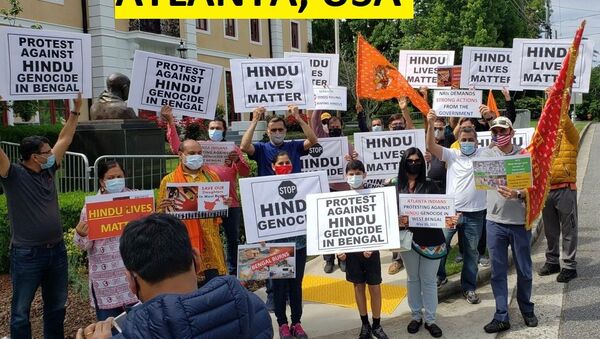 Indian diaspora protest against West Bengal violence in Atlanta, US. - Sputnik International