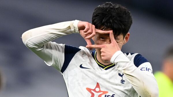 Soccer Football - Premier League - Tottenham Hotspur v Sheffield United - Tottenham Hotspur Stadium, London, Britain - May 2, 2021 Tottenham Hotspur's Son Heung-min celebrates scoring their fourth goal - Sputnik International