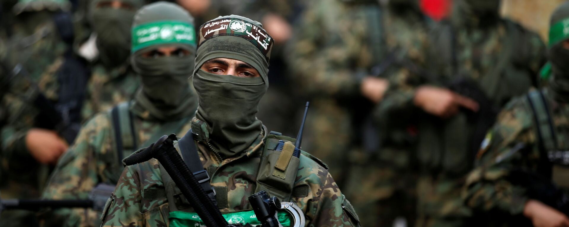 Palestinian Hamas militants take part in an anti-Israel rally in Gaza City May 22, 2021. REUTERS/Mohammed Salem - Sputnik International, 1920, 24.11.2021