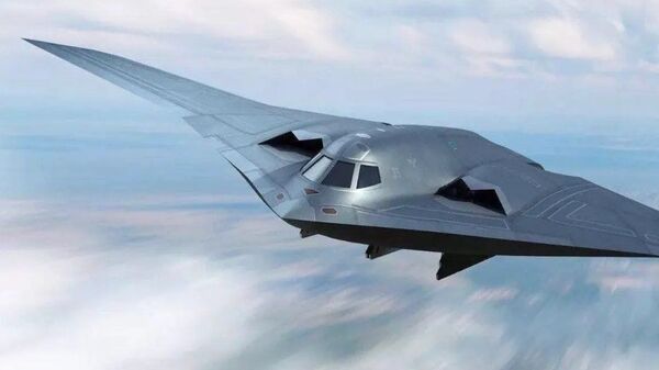 A concept art depicting China's People's Liberation Army's new-generation Xian H-20 stealth bomber - Sputnik International