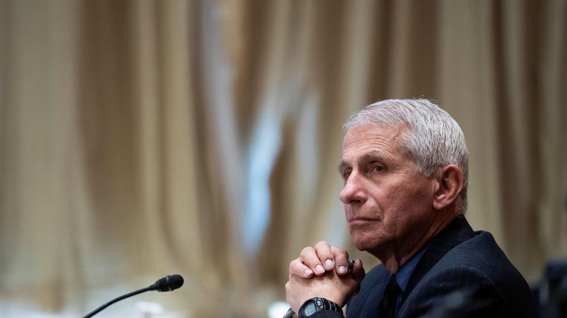 Dr. Anthony Fauci, director of the National Institute of Allergy and Infectious Diseases, listens during a Senate Appropriations Labor, Health and Human Services Subcommittee hearing looking into the budget estimates for National Institute of Health (NIH) and state of medical research on Capitol Hill in Washington, U.S., May 26, 2021. - Sputnik International, 1920, 11.01.2022