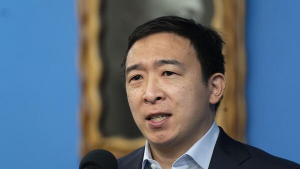 FILE - In this March 18, 2021, file photo, Andrew Yang, a New York City Democratic mayoral candidate, speaks at the National Action Network in New York. Yang has drawn social media scorn after saying his favorite subway station was in tourist-heavy Times Square. - Sputnik International