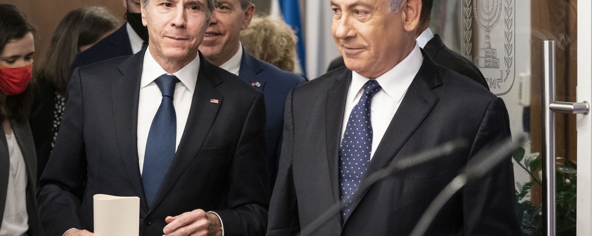 Secretary of State Antony Blinken speaks during a joint statement with Israeli Prime Minister Benjamin Netanyahu at the Prime Minister's office, Tuesday, May 25, 2021, in Jerusalem, Israel. - Sputnik International, 1920, 30.08.2024