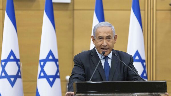 Israeli Prime Minister Benjamin Netanyahu speaks to the Israeli Parliament in Jerusalem, Sunday, May 30, 2021. - Sputnik International