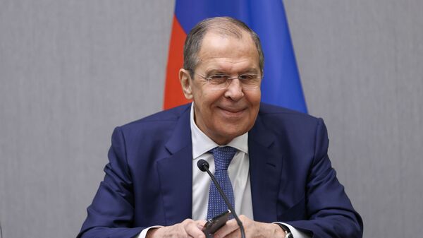 Russia's Foreign Minister Sergei Lavrov reacts during a news conference following talks with Malta's Foreign Minister Evarist Bartolo in Sochi, Russia May 25, 2021. - Sputnik International