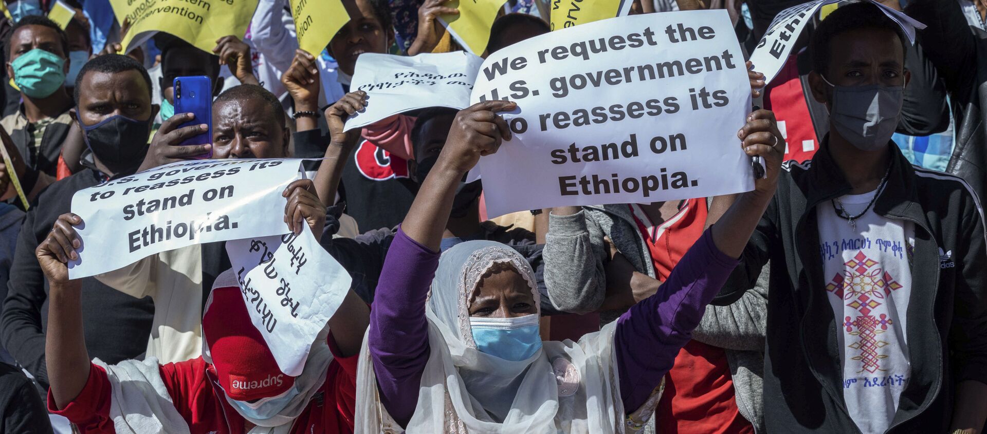 Ethiopians protest against US sanctions on the government over the conflict in Tigray on 30 May 2021. - Sputnik International, 1920, 01.06.2021