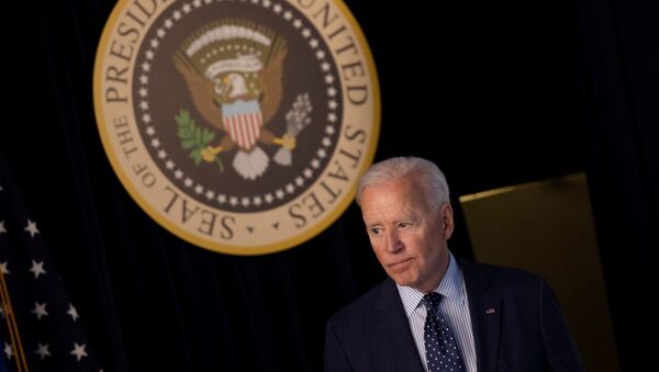U.S. President Joe Biden departs after delivering an update on his administration's coronavirus disease (COVID-19) response in the Eisenhower Executive Office Building's South Court Auditorium at the White House in Washington, U.S., June 2, 2021. - Sputnik International