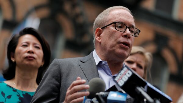 Democratic candidate for New York City Mayor Scott Stringer speaks during a rally against Asian hate crime following the May 31, 2021 unprovoked attack on another Asian person, a 55 year old woman, in Manhattan's Chinatown district in New York City, U.S. June 2, 2021 - Sputnik International