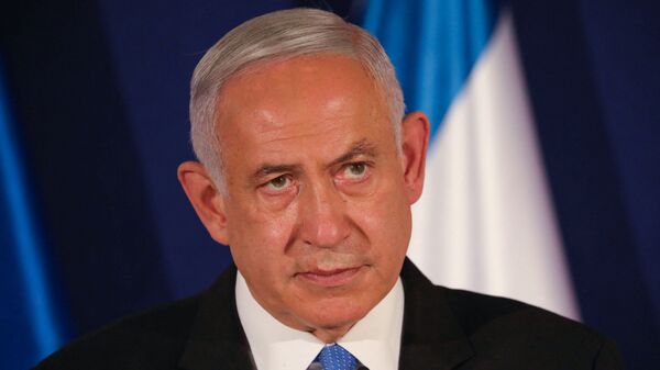 In this file photo taken on March 11, 2021 Israeli Prime Minister Benjamin Netanyahu speaks during a joint press conference with his Hungarian and Czech counterparts in Jerusalem - Sputnik International