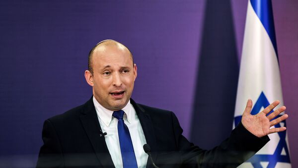 Naftali Bennett, Israeli parliament member from the Yamina party, gestures as he gives a statement at the Knesset, Israel's parliament, in Jerusalem, June 6, 2021 - Sputnik International