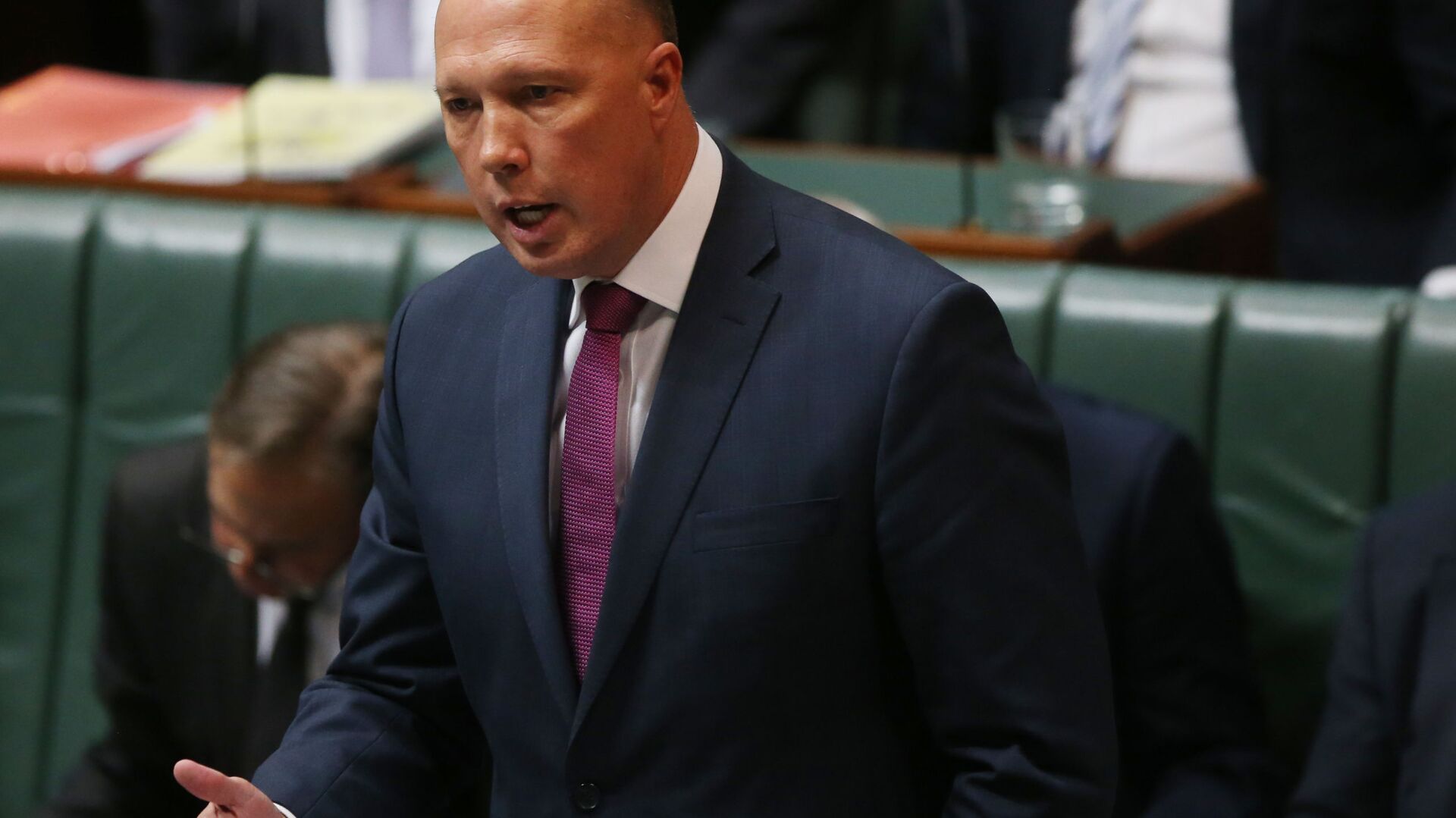 In this Wednesday, July 24, 2019, photo, Australian Home Affairs Minister Peter Dutton addresses Parliament House in Canberra - Sputnik International, 1920, 24.04.2022