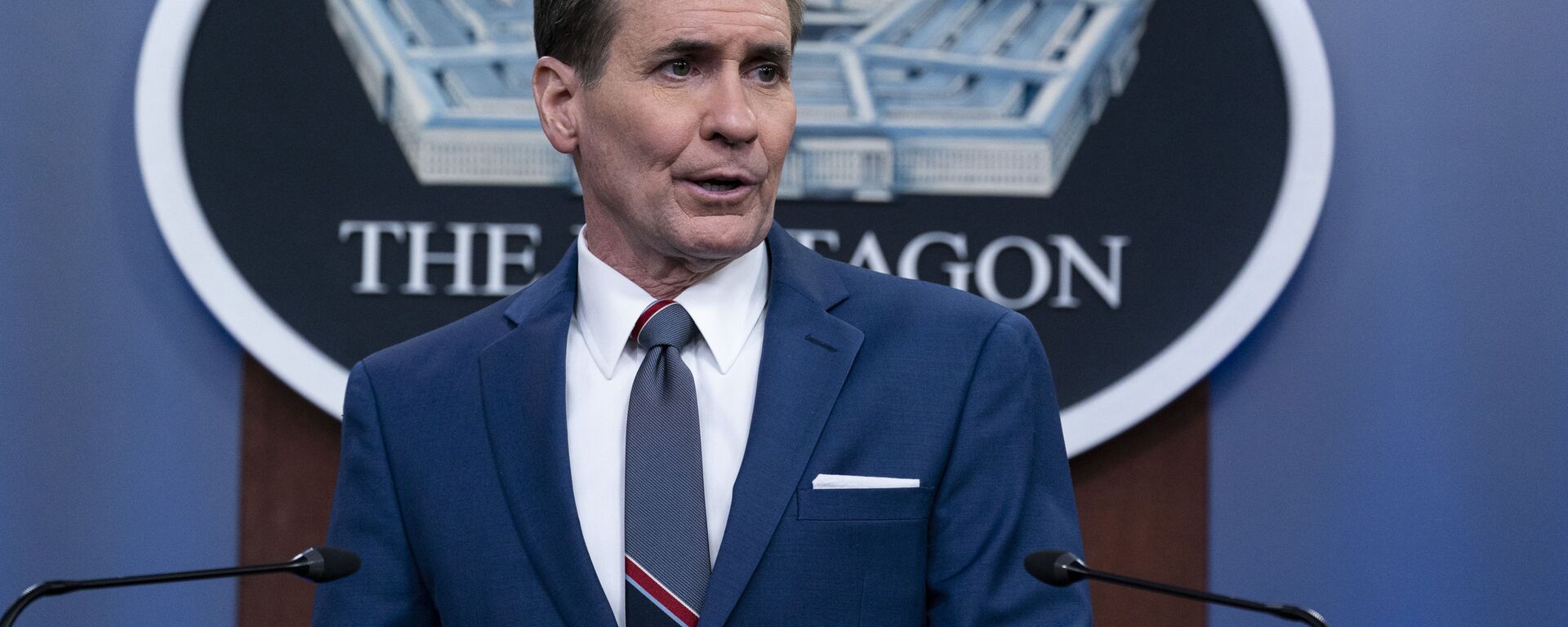 Pentagon spokesman John Kirby speaks during a media briefing at the Pentagon, Friday, June 4, 2021, in Washington.  - Sputnik International, 1920, 26.03.2023