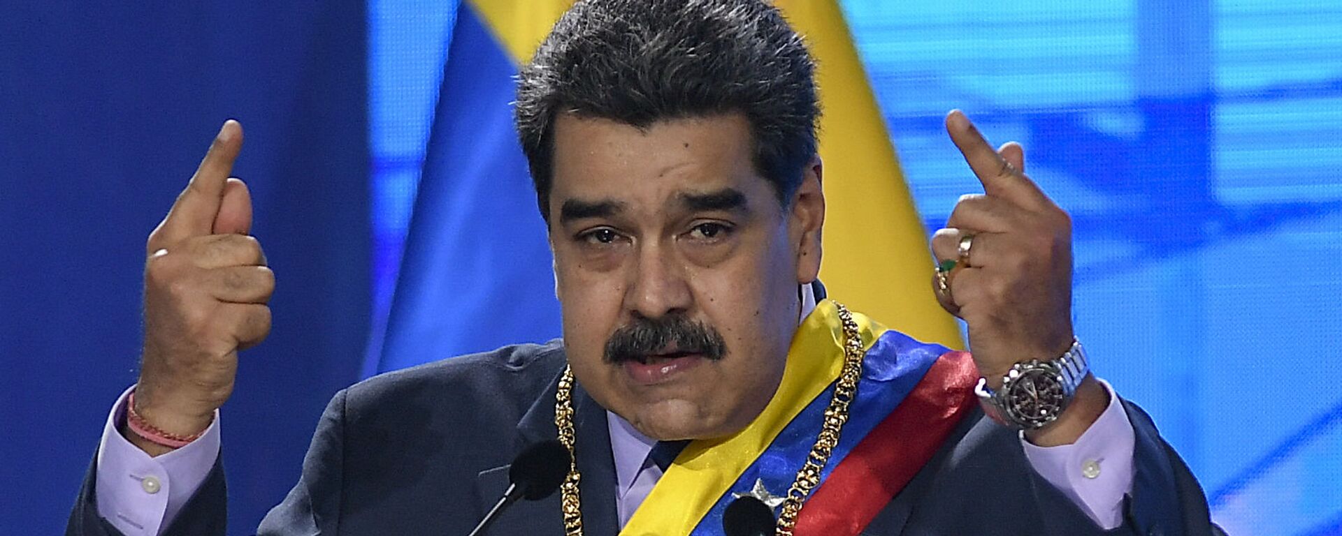 In this Jan. 22, 2021 file photo, Venezuelan President Nicolas Maduro speaks during a ceremony marking the start of the judicial year at the Supreme Court in Caracas, Venezuela. - Sputnik International, 1920, 26.05.2022