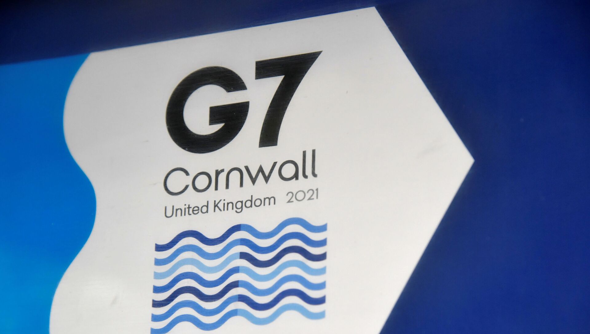 A G7 logo is seen on an information sign near the Carbis Bay hotel resort, where an in-person G7 summit of global leaders is due to take place in June, St Ives, Cornwall, southwest Britain May 24, 2021. Picture taken May 24, 2021.  - Sputnik International, 1920, 13.06.2021