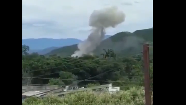 Screenshot from a video allegedly showing the moment of explosion at a Colombian Army facility in the city of Cucuta - Sputnik International
