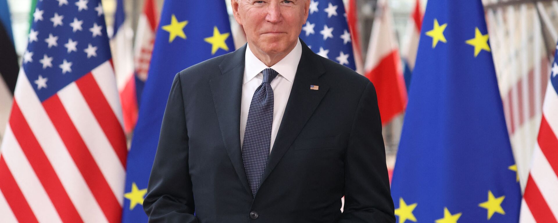 US President Joe Biden arrives for an EU - US summit at the European Union headquarters in Brussels on June 15, 2021.  - Sputnik International, 1920