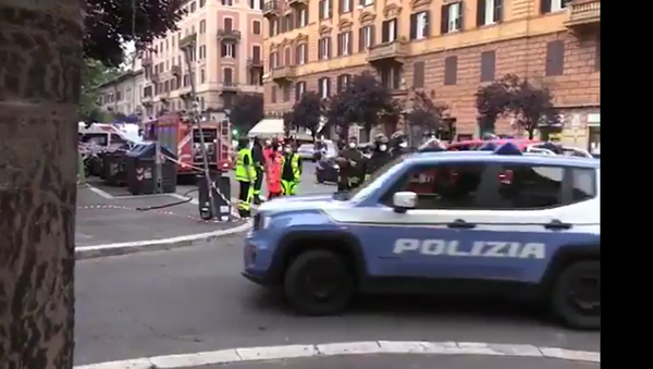 Screenshot from a video allegedly filmed on site where a bomb was discovered in a vehicle belonging to a Rome municipal official - Sputnik International