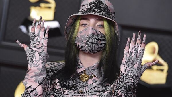 Billie Eilish arrives at the 63rd annual Grammy Awards at the Los Angeles Convention Center on Sunday, March 14, 2021 - Sputnik International
