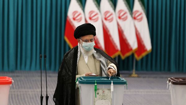 Iran's Supreme Leader Ayatollah Ali Khamenei casts his ballot on June 18, 2021, on the day of the Islamic republic's presidential election.  - Sputnik International