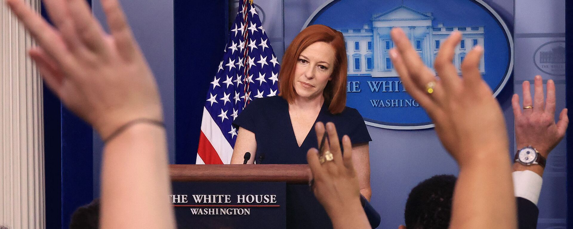 White House Press Secretary Jen Psaki takes questions from reporters during the daily news conference in the Brady Press Briefing Room at the White House on 8 June 2021 in Washington, DC. Psaki announced actions the Biden administration says it will take to strengthen critical American supply chains and promote economic security, national security, and good-paying, union jobs here at home. - Sputnik International, 1920, 05.08.2021