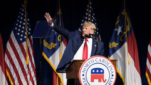 Former U.S. President Donald Trump addresses the NCGOP state convention on June 5, 2021 in Greenville, North Carolina. The event is one of former U.S. President Donald Trump's first high-profile public appearances since leaving the White House in January.  - Sputnik International