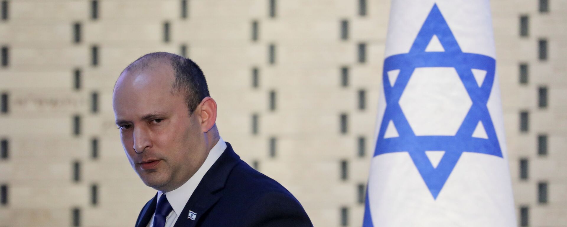 Israeli Prime Minister Naftali Bennett attends a memorial ceremony for soldiers who fell in the 2014 war with Gaza, at the Hall of Remembrance of Mount Herzl military cemetery in Jerusalem June 20, 2021 - Sputnik International, 1920, 22.07.2021