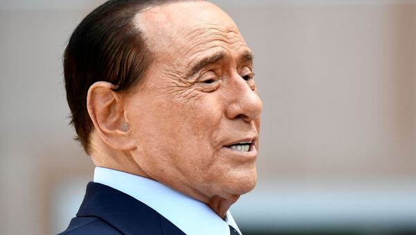Former Italian Prime Minister Silvio Berlusconi speaks to the media as he leaves San Raffaele hospital in Milan, Italy, September 14, 2020. - Sputnik International