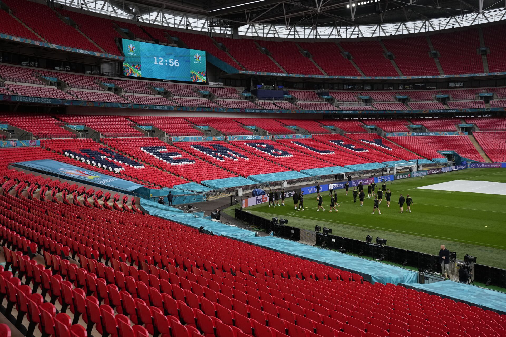 The Czech Republic squad take part in a team training session at Wembley stadium in London, Monday, June 21, 2021, the day before the Euro 2020 soccer championship group D match between England and Czech Republic. - Sputnik International, 1920, 07.09.2021