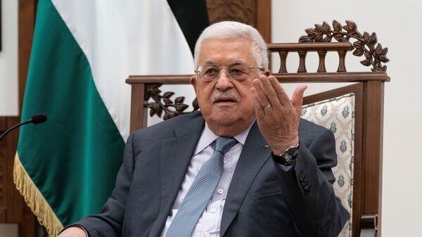 Palestinian President Mahmoud Abbas speaks during a joint press conference with U.S. Secretary of State Antony Blinken (not pictured), in the West Bank city of Ramallah, May 25, 2021. - Sputnik International