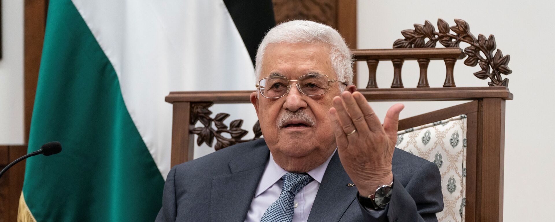 Palestinian President Mahmoud Abbas speaks during a joint press conference with U.S. Secretary of State Antony Blinken (not pictured), in the West Bank city of Ramallah, May 25, 2021. - Sputnik International, 1920, 29.09.2021