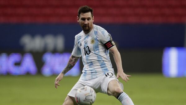 Soccer Football - Copa America 2021 - Group A - Argentina v Paraguay - Estadio Mane Garrincha, Brasilia, Brazil - 21 June 2021 Argentina's Lionel Messi in action - Sputnik International