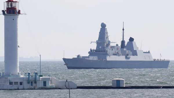 British Royal Navy's Type 45 destroyer HMS Defender arrives at the Black Sea port of Odessa, Ukraine June 18, 2021. Picture taken June 18, 2021 - Sputnik International