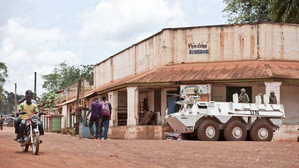 A Patria Pasi armored personnel carrier stands guard as part of the United Nations Multidimensional Integrated Stabilization Mission in the Central African Republic (MINUSCA) - Sputnik International