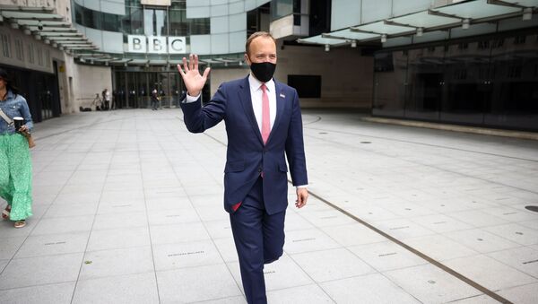 Britain's Health Secretary Matt Hancock is seen outside the BBC Headquarters in London, Britain, June 6, 2021. - Sputnik International
