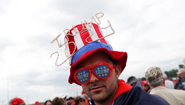 David Dumiter from Michigan, supporter of former U.S. President Donald Trump attends his first post-presidency campaign rally at the Lorain County Fairgrounds in Wellington, Ohio, U.S., June 26, 2021. - Sputnik International