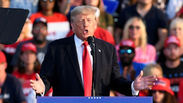 Former U.S. President Trump holds his first post-presidency campaign rally at the Lorain County Fairgrounds in Wellington, Ohio, U.S., June 26, 2021. - Sputnik International