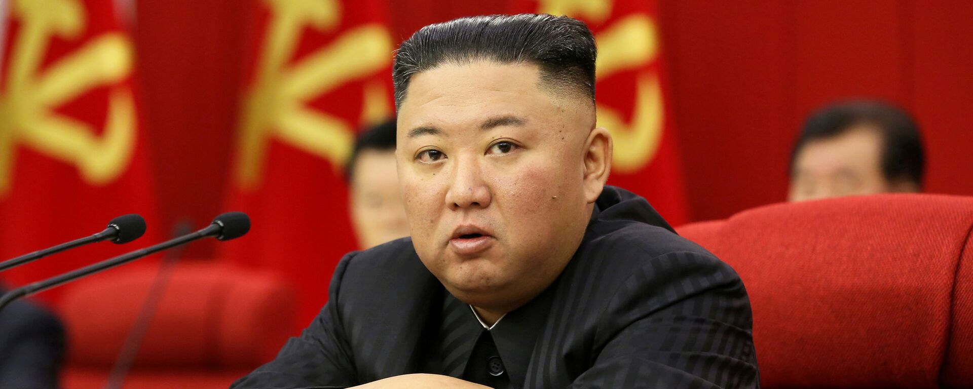 North Korean leader Kim Jong Un speaks at a meeting of the Workers' Party of Korea in Pyongyang, North Korea in this image released 18 June 2021 by the country's Korean Central News Agency. - Sputnik International, 1920, 02.08.2021